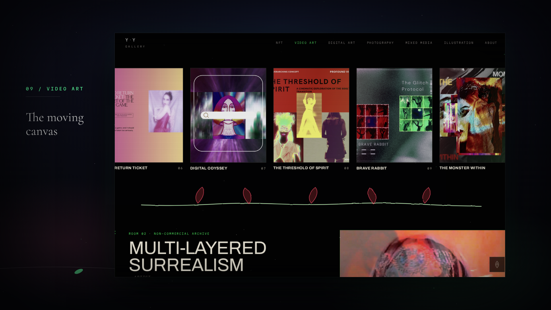 Раздел Video Art — карусель обложек фильмов