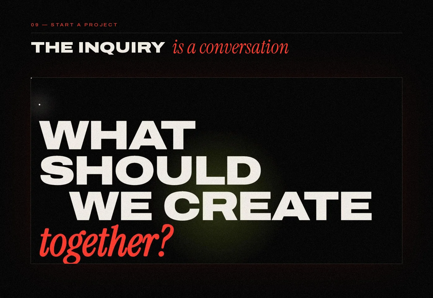 Финальный вопрос «What should we create together?»