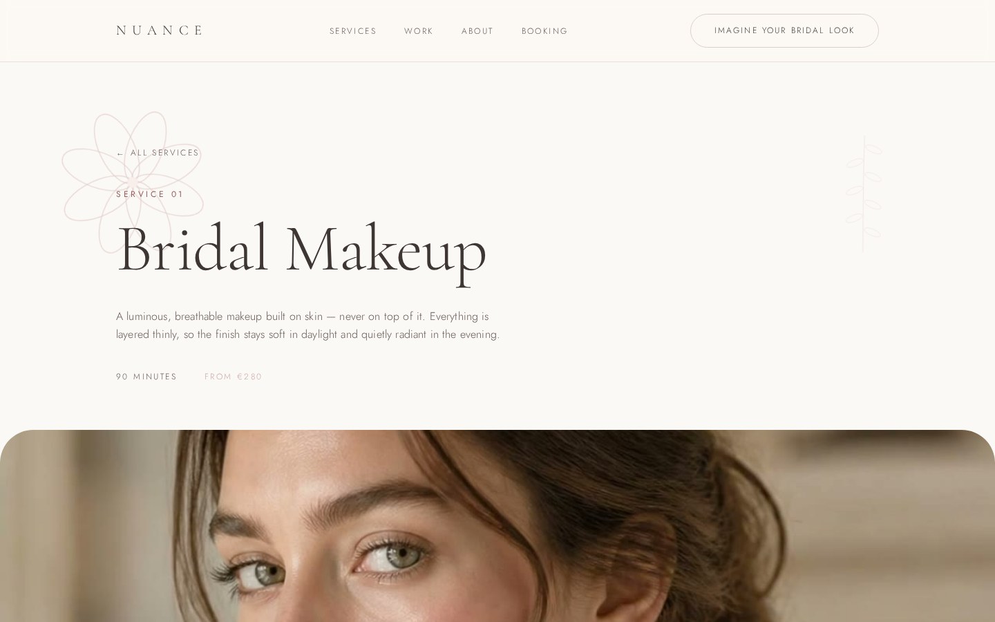 Страница услуги Bridal Makeup