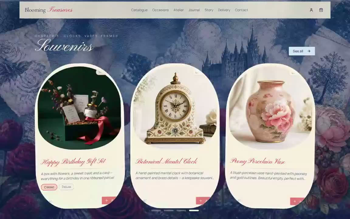 Souvenirs: часы, вазы, рамы