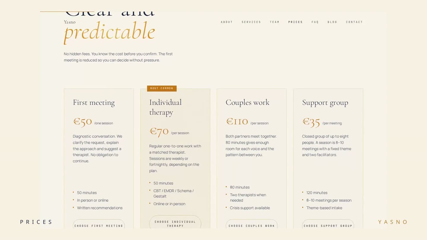 Prices: «Clear and predictable»