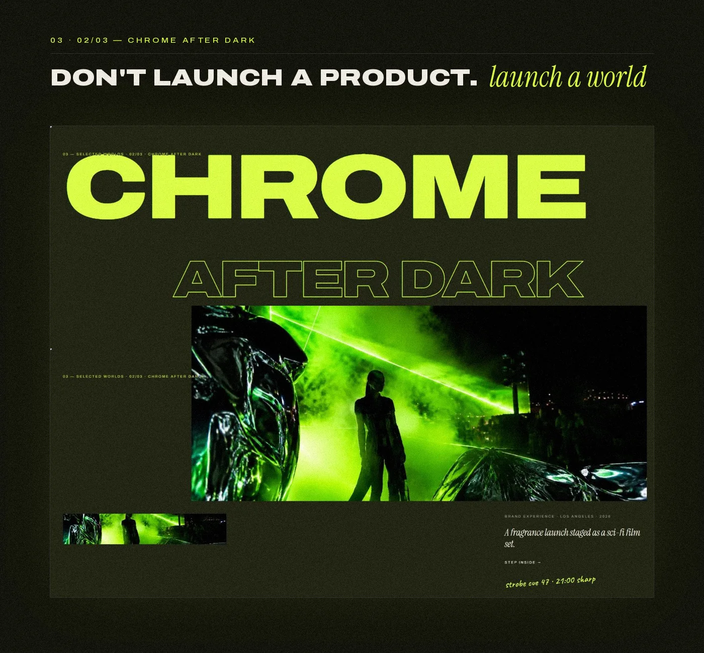 Мир Chrome After Dark: зелёный свет и хромированные формы