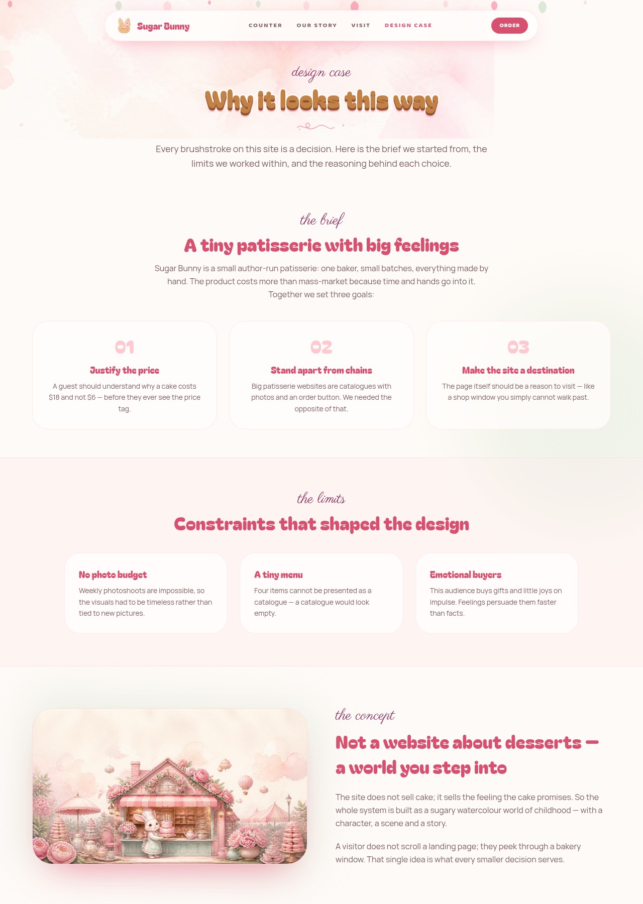 Design case — опубликованные вводные и ограничения